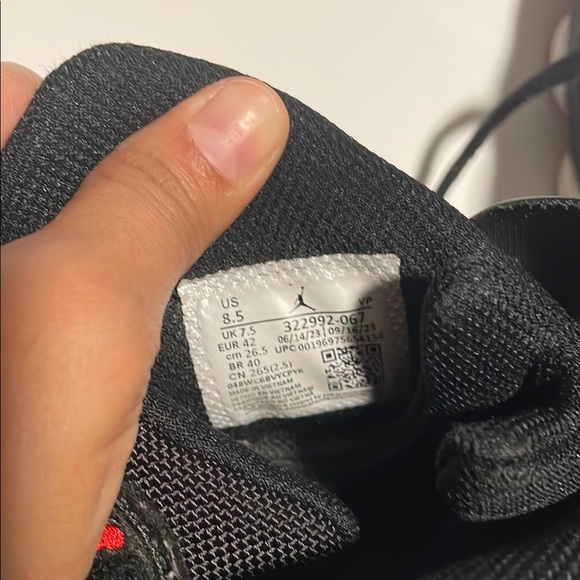 Jordan Black and White Sneakers with Red Accents - Picture 5 of 6